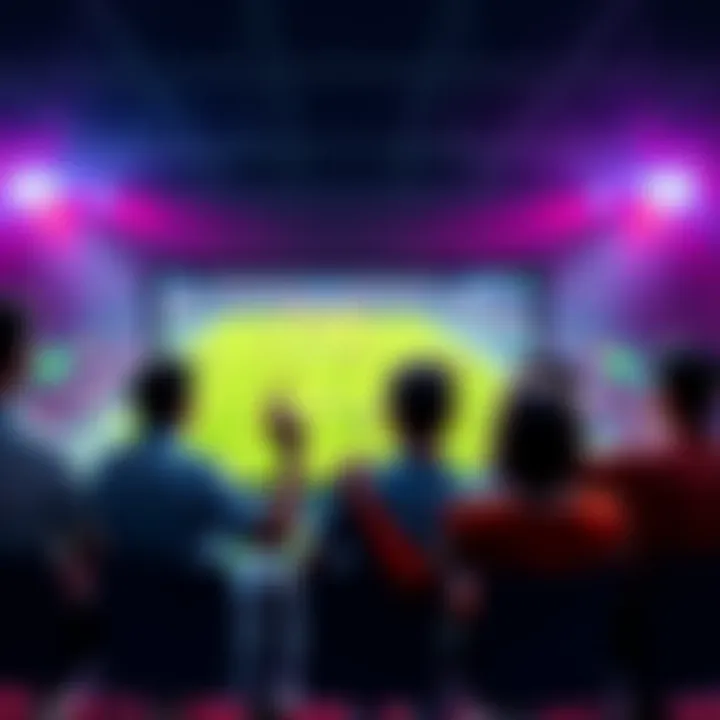 A group of people excitedly watching a soccer match on screen while discussing their predictions for the World Cup 2026