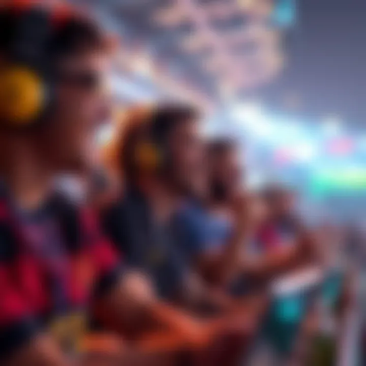 Fans engaging in a lively sports prediction market during the World Cup, celebrating and making predictions about match outcomes.