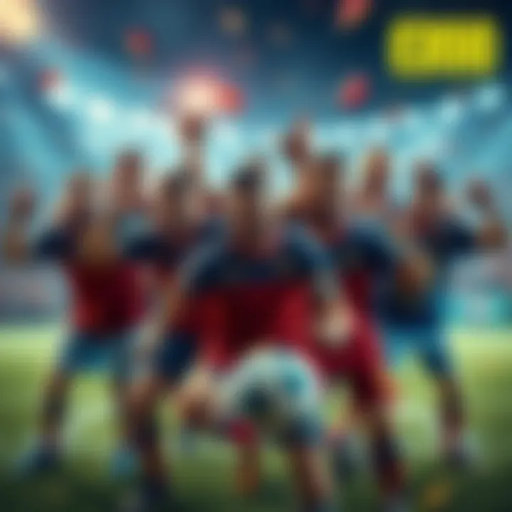 A group of enthusiastic players gearing up for the World Cup with 200 gems in the background, showcasing teamwork and excitement.