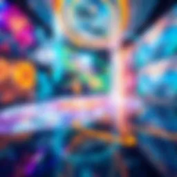 A vibrant collection of digital artworks showcasing colorful abstract designs, representing the Worlds of Light NFT collection on OpenSea.