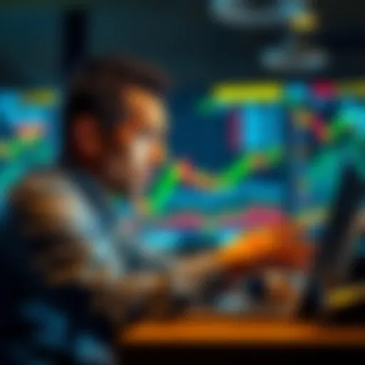 Person worried about finances A person looking concerned while checking a digital market on a laptop, reflecting the stress of selling digital assets in a volatile market.