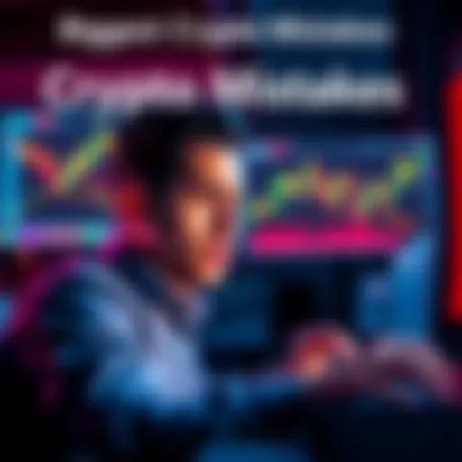 Worried individual staring at laptop screen displaying crypto market trends and losses
