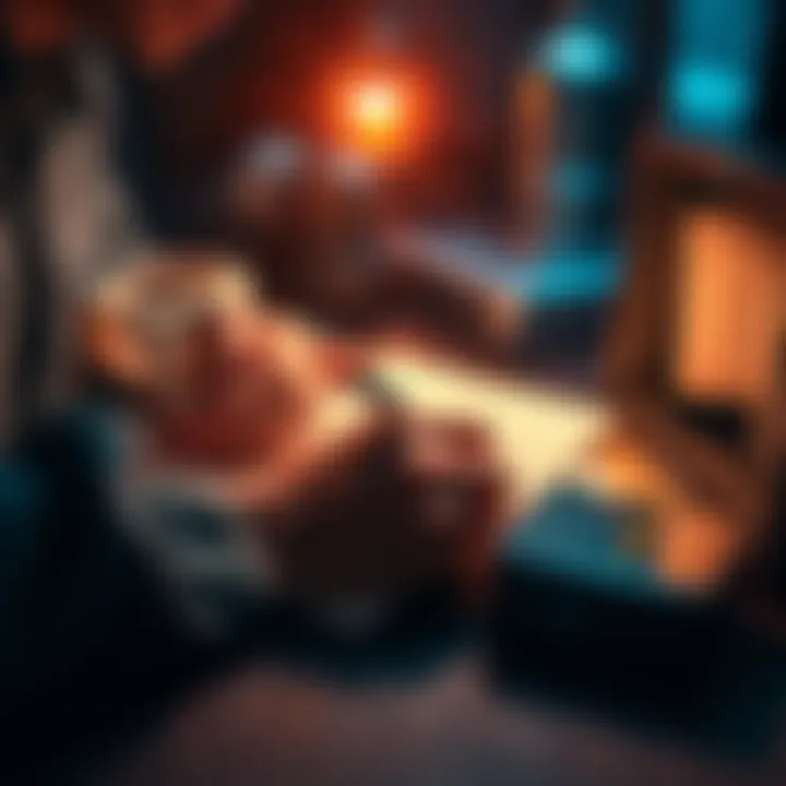 A person writing down their seed phrases on a piece of paper, surrounded by a pen and a secure lockbox.