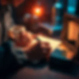 Writing Seed Phrases on Paper A person writing down their seed phrases on a piece of paper, surrounded by a pen and a secure lockbox.