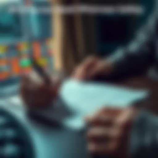 A person writing their seed phrase on paper, using random orders and dummy words for security.