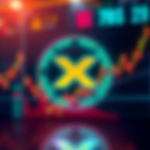 Illustration showing X logo with stock and crypto charts in the background, symbolizing the new Cashtags feature for traders