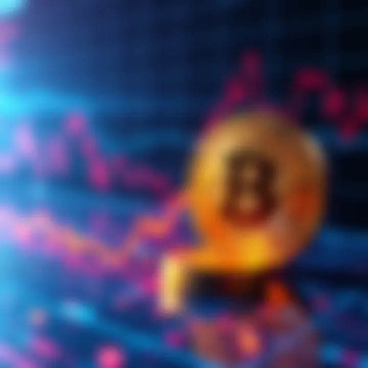 A graphic showing a downward trend in Bitcoin's value affecting XLM's performance in the cryptocurrency market