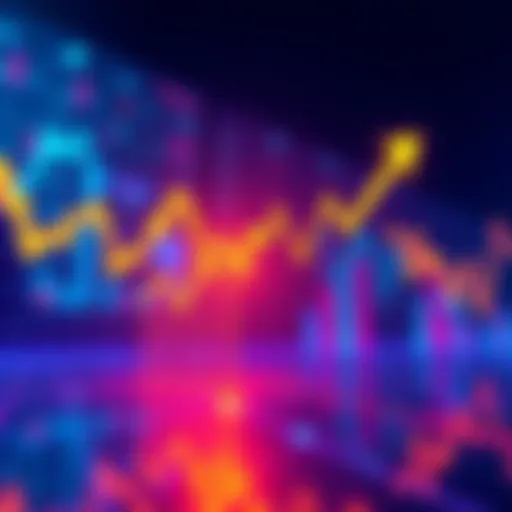Graph showing market trends and insights for XLM investors with arrows indicating price changes and funding rates