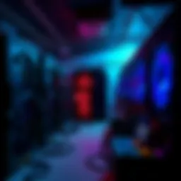 A setup of mining rigs with graphics cards working in a dimly lit room in Austin, Texas