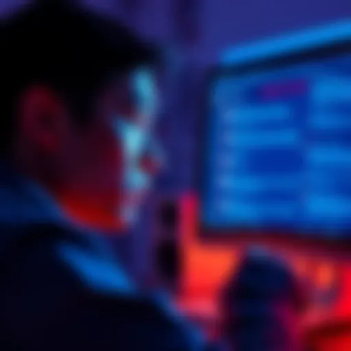 A person looking at a computer screen displaying negative comments about XRP with a concerned expression.