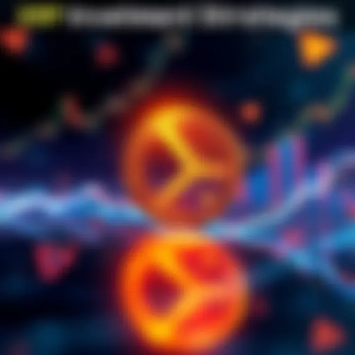 An abstract representation of cryptocurrency growth with a focus on XRP, showcasing bullish trends and market analysis.