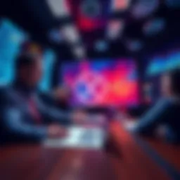 Analysts discussing XRP price trends and predictions over the next decade with graphs and charts.