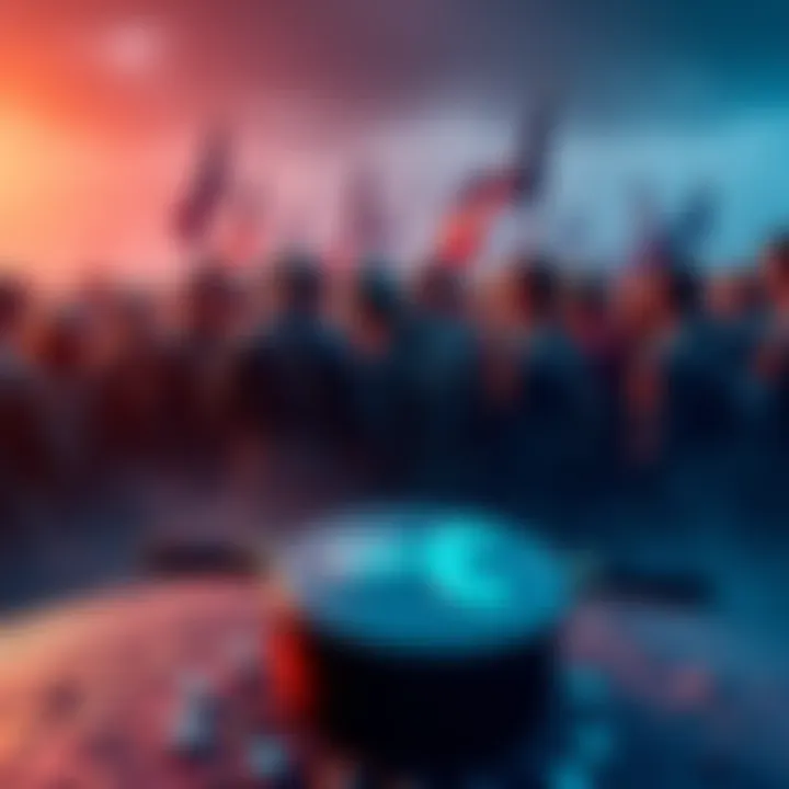 A group of disappointed cryptocurrency supporters gather, symbolizing the disbandment of the XRP Army due to ongoing price struggles.