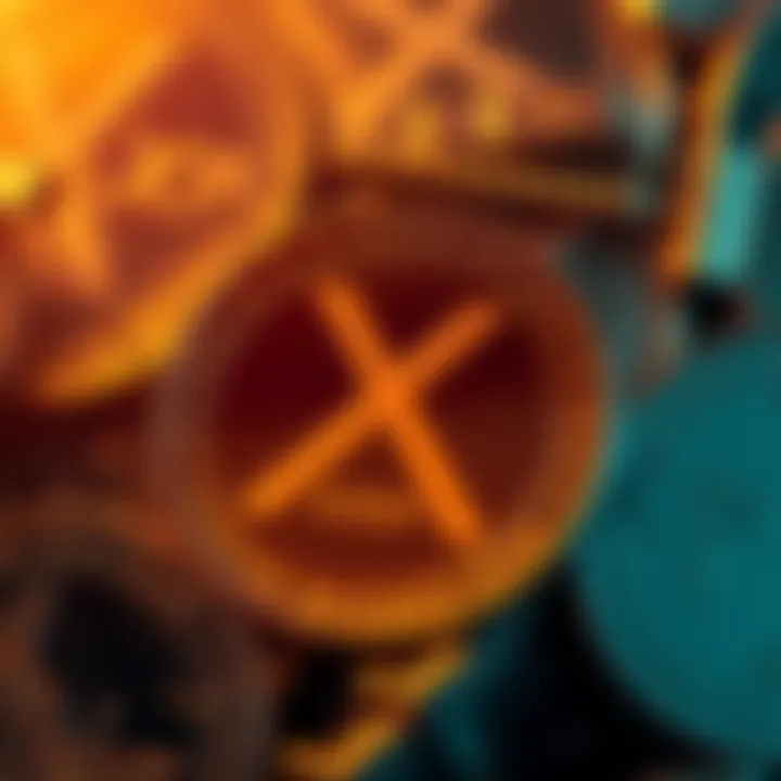 A collection of XRP coins with a caution sign, signaling the need to sell before prices rise, reflecting the urgency in the market.