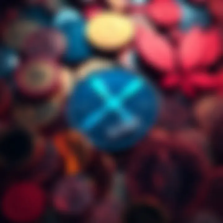 A visual representation of XRP surrounded by various coins, showing mixed reactions from crypto enthusiasts.