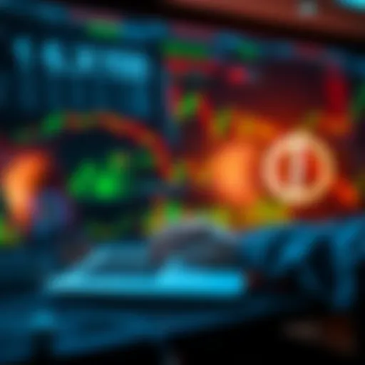 A person analyzing XRP charts on a laptop with charts and graphs in the background, representing investment strategies.