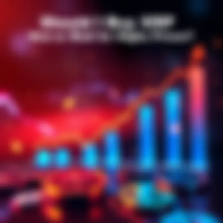 A growth chart showing the positive trend of XRP cryptocurrency, symbolizing potential investment opportunities, with an upward arrow and coins in the background.