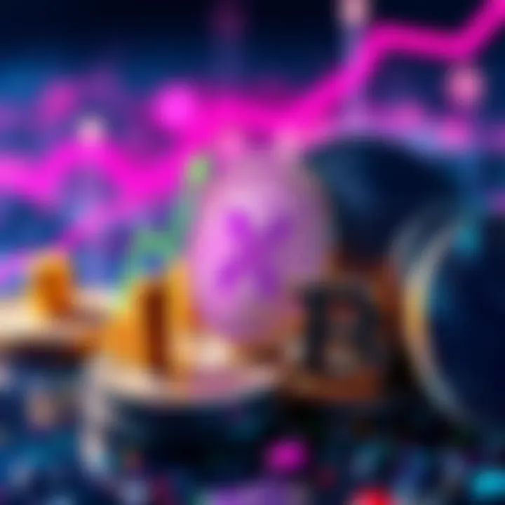 XRP coins placed next to symbols representing interest and investment growth