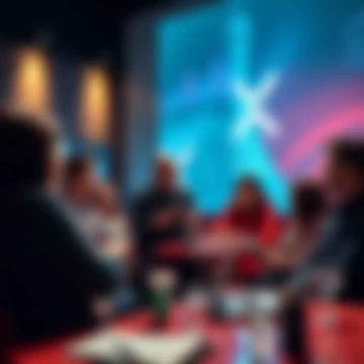 A group of people engaged in a discussion about XRP investments, sharing opinions and insights.