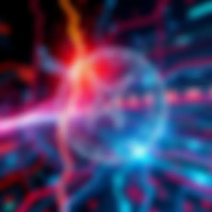 A digital representation of the XRP Ledger showcasing fast transaction processing, with visual elements symbolizing speed and efficiency in digital finance.