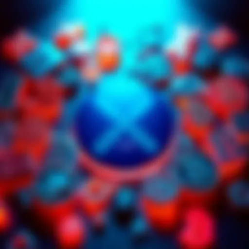 XRP logo surrounded by various bank symbols, illustrating its potential to challenge traditional banking systems like SWIFT.