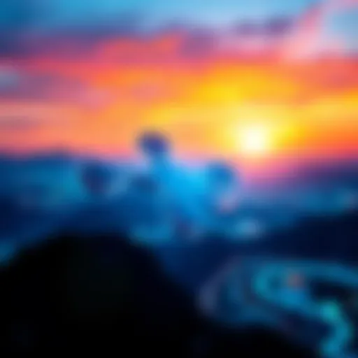 The XRP logo in front of a vibrant digital landscape, symbolizing the upcoming surge in XRP adoption.