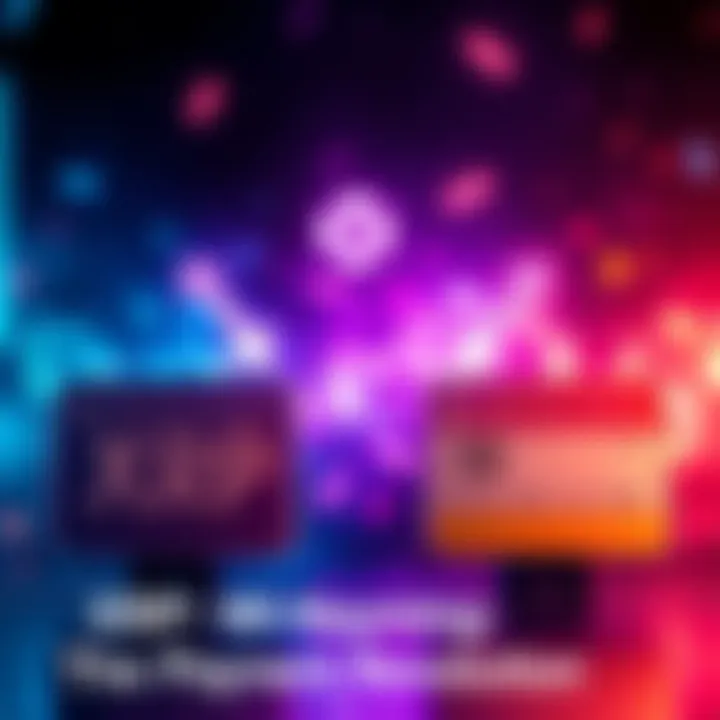 A graphic showing XRP logo challenging MC and VISA logos with arrows symbolizing change in payments