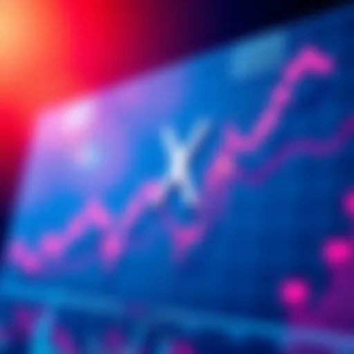 Line graph showing recent trends in XRP's market performance with upward and downward movements