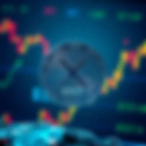 XRP coin with a rising chart background indicating its price hitting $1