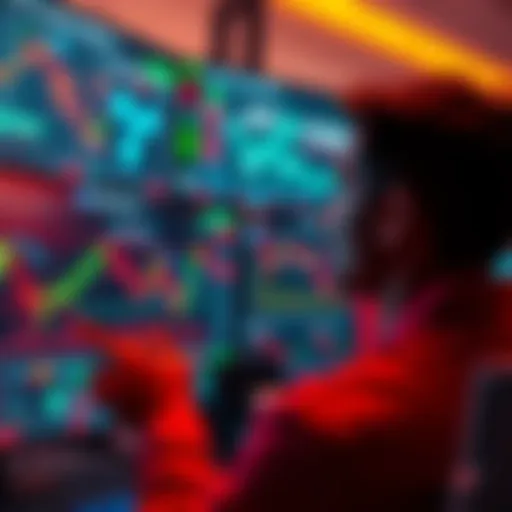 A person considering trading XRP for Ripple stock, looking at charts and trading screens showing cryptocurrency and stock prices.