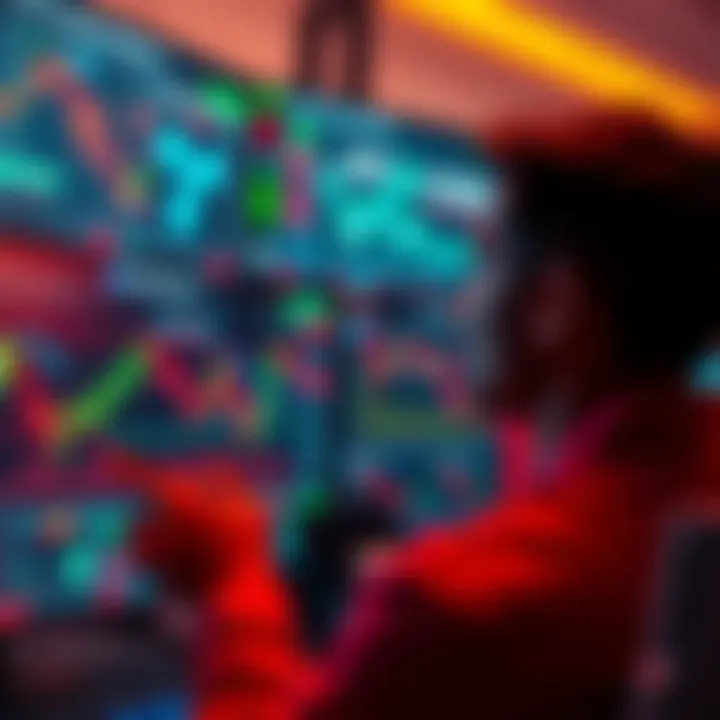 A person considering trading XRP for Ripple stock, looking at charts and trading screens showing cryptocurrency and stock prices.