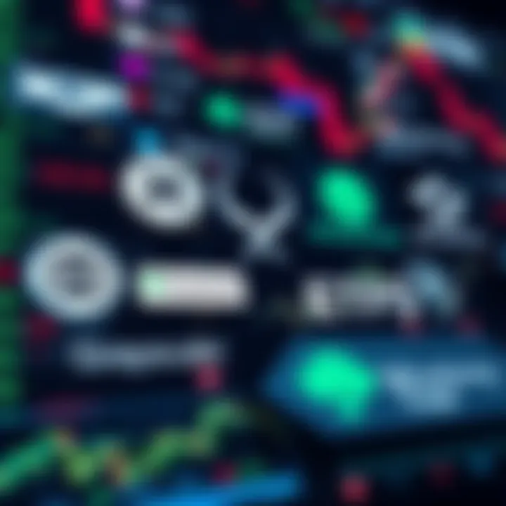 A digital collage showing different XRP spot ETFs logos like Grayscale, WisdomTree, and more with a backdrop of stock market graphics.