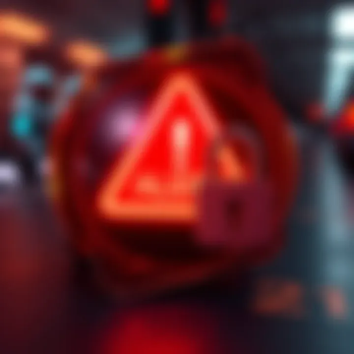 A graphic showing a warning sign and a lock representing security concerns over compromised XRPL JavaScript libraries.