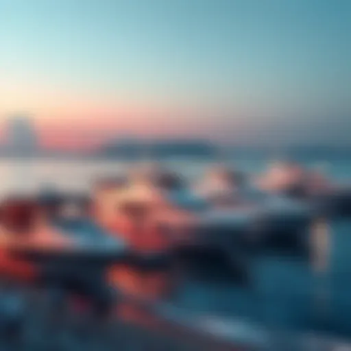 Several yachts anchored by the shoreline with people watching from the beach