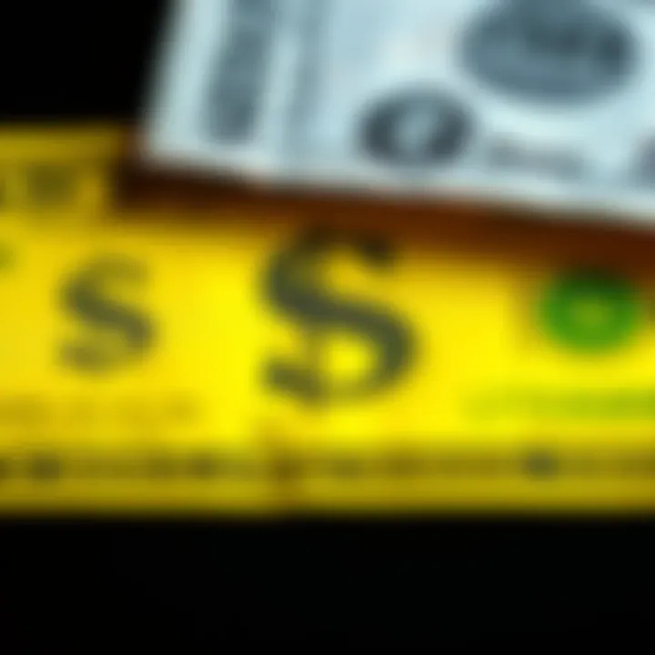 A close-up view of an unusual 50 dollar bill that has a bright yellow tint, contrasting with a standard bill for comparison.