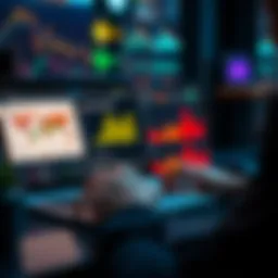 Yield Aggregator Concept A person analyzing investment options on a laptop with charts and graphs related to yield aggregators and traditional strategies displayed on the screen.