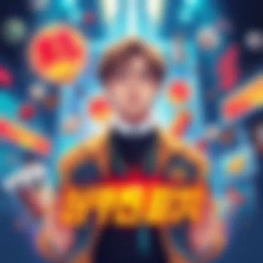 Yoonbin appears in a vibrant illustration for the upcoming trailer, surrounded by colorful elements related to the show.