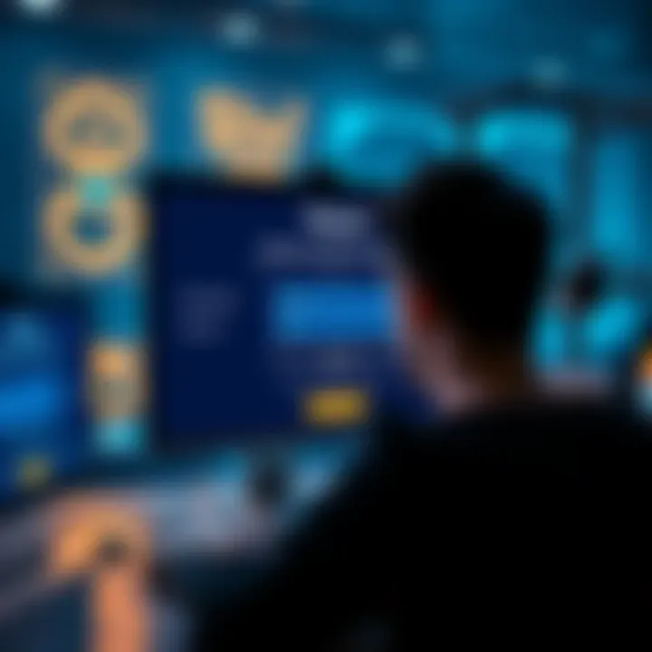 A person looking at a computer screen displaying a Yoroi wallet recovery page, showing seedphrase input fields and guidance on linking a Ledger device safely.