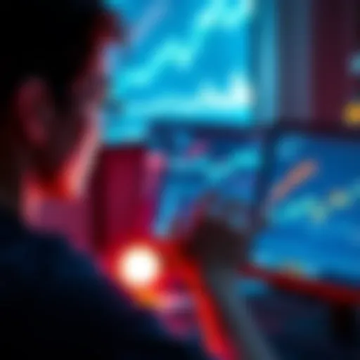 A person looking at a computer screen with the Yoroi wallet interface, contemplating crypto investment decisions