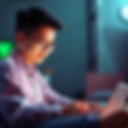 A young person looking at Bitcoin charts on a laptop, contemplating investment decisions instead of stocks.