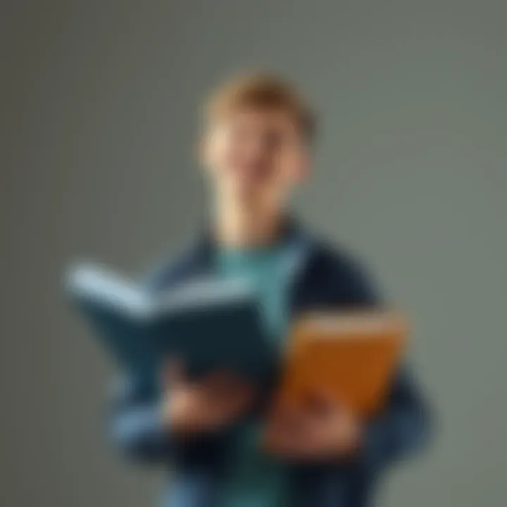 An 18-year-old holding a financial portfolio, looking excited about their investment plans for homeownership.