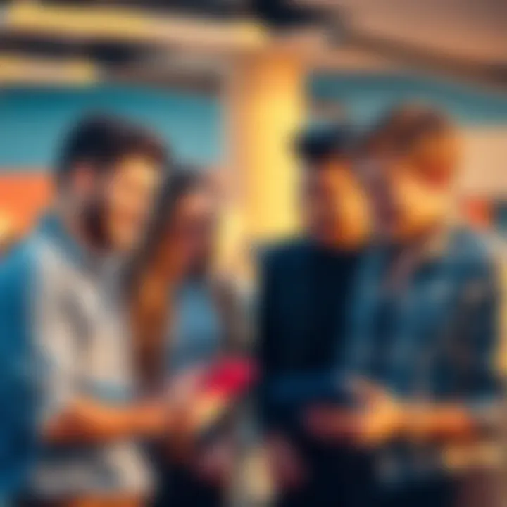 A group of young people discussing financial options with a financial adviser, focusing on cryptocurrency investments.