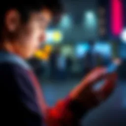 A teenager uses a smartphone to explore cryptocurrency options
