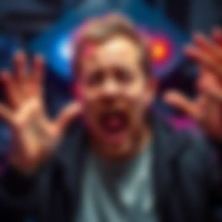 A dramatic representation of a YouTube star expressing frustration over a vehicle purchase scam.