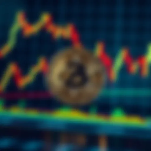 A Zcash coin displayed in front of a graph showing sharp price fluctuations, symbolizing its volatility.