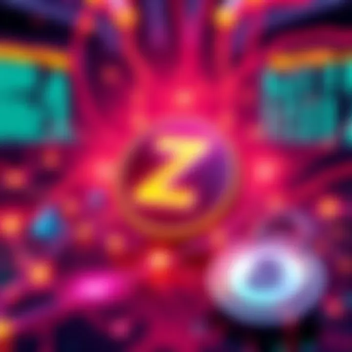 Graphic showing ZCASH logo with digital elements representing network upgrades and security