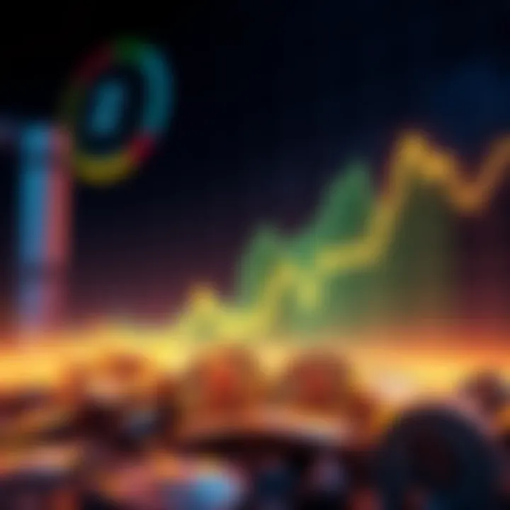 Graph showing Zcash price trend with a downward slope and market analysis elements