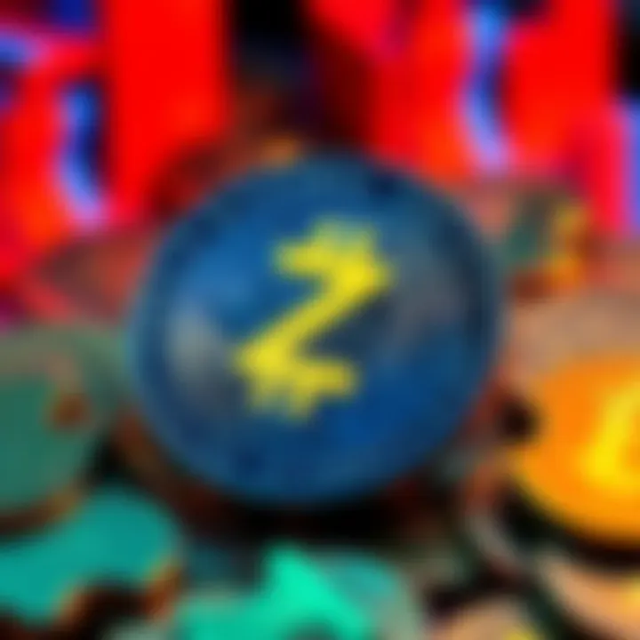 ZCash logo displayed with digital coins representing financial privacy