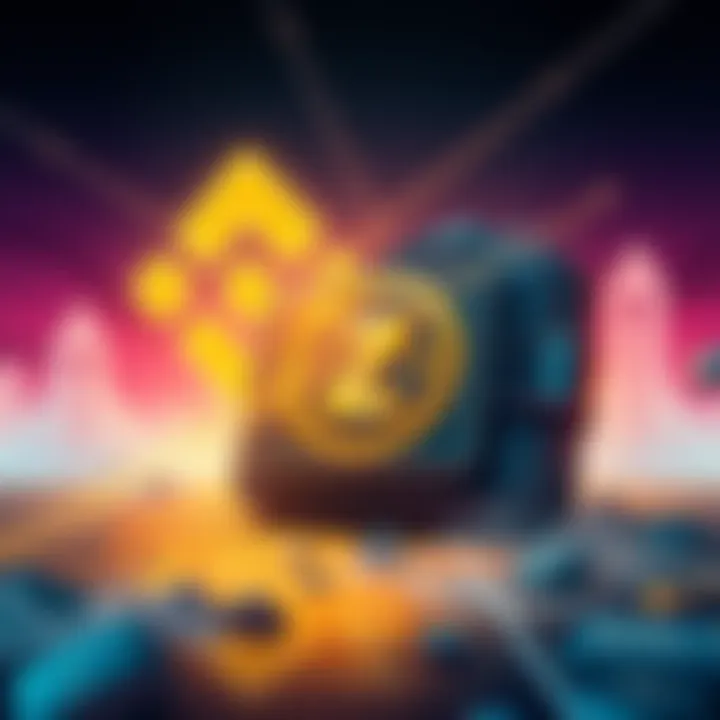 Illustration of a digital wallet showing Zcash being transferred with a Binance logo in the background