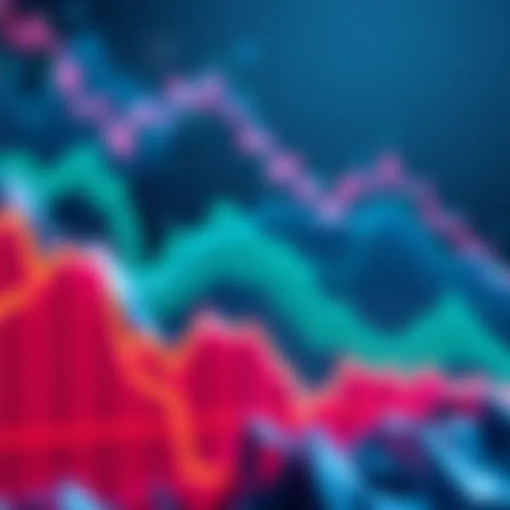 Graph showing a downward trend in ZEC value with market analysis icons